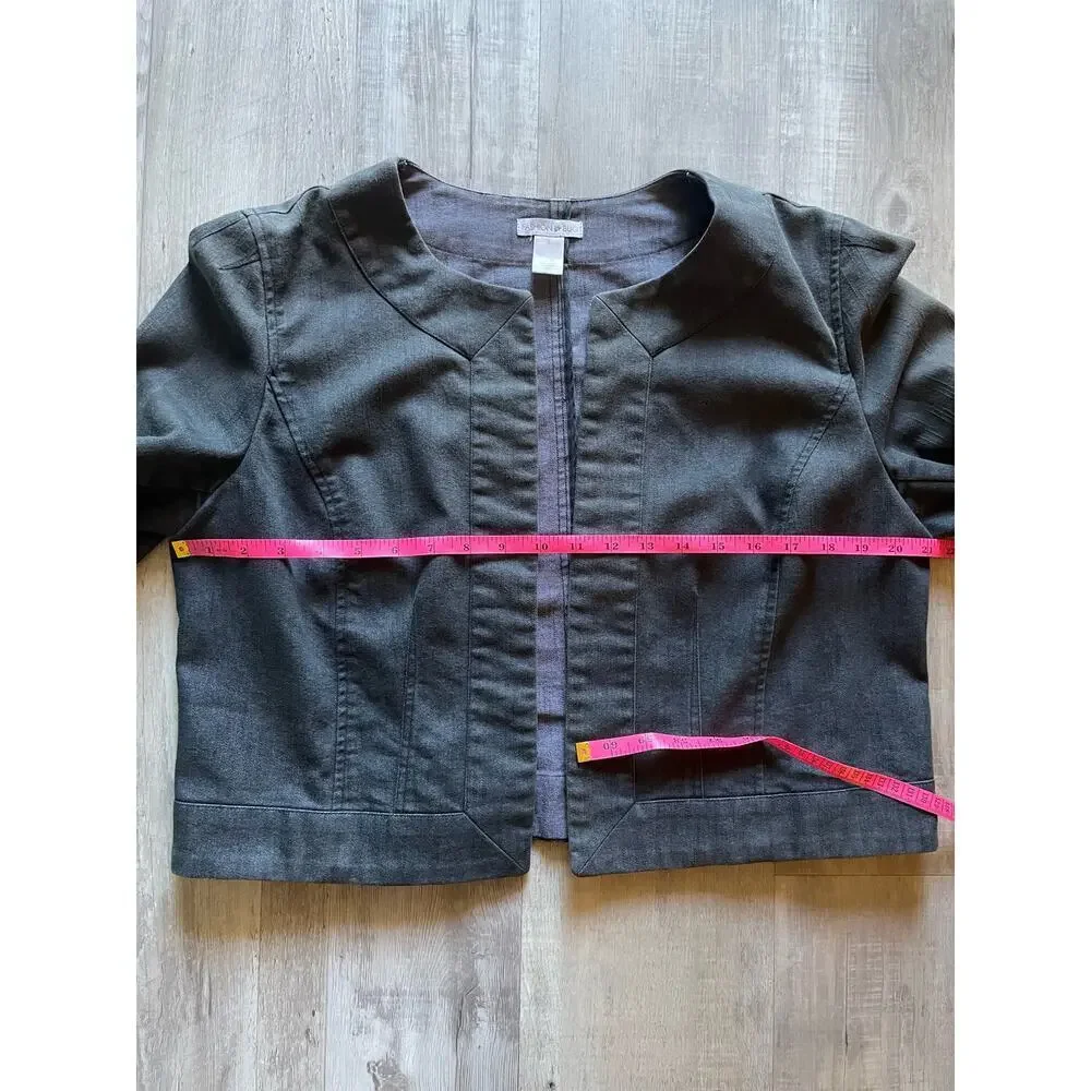 Fashion bug chambray jacket wash 3/4 sleeve size large - Picture 5 of 9